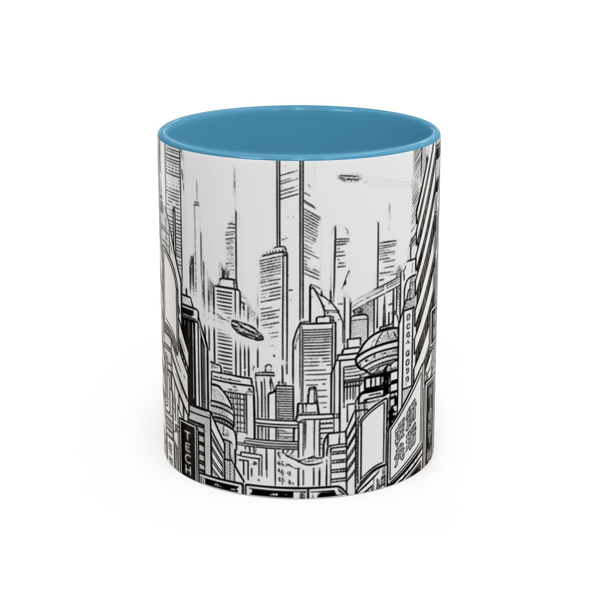 Futuristic Cityscape Accent Coffee Mug — Handle 11/15oz