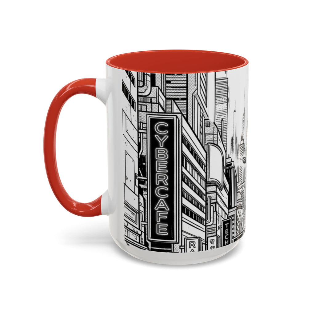 Futuristic Cityscape Accent Coffee Mug — Handle 11/15oz