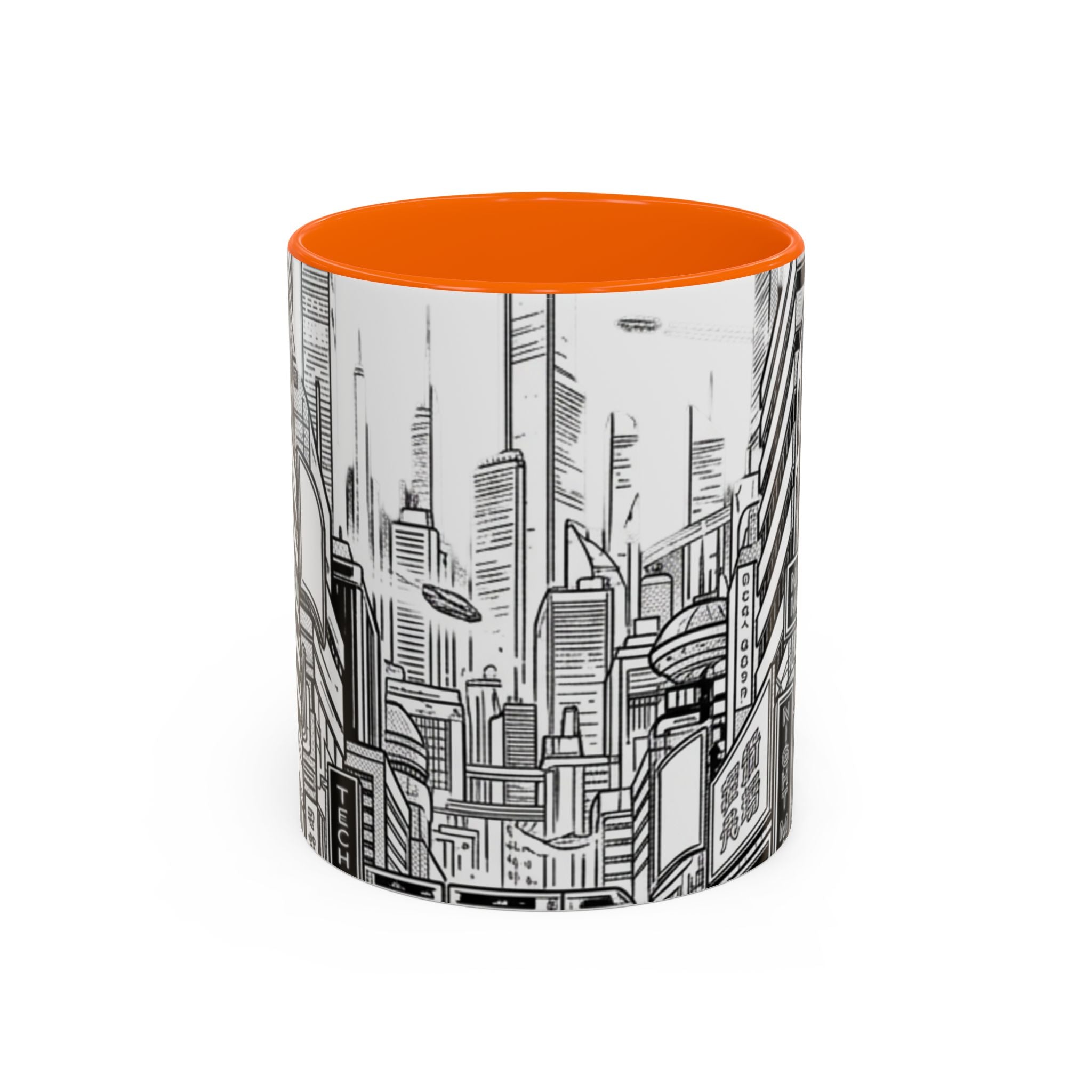 Futuristic Cityscape Accent Coffee Mug — Handle 11/15oz