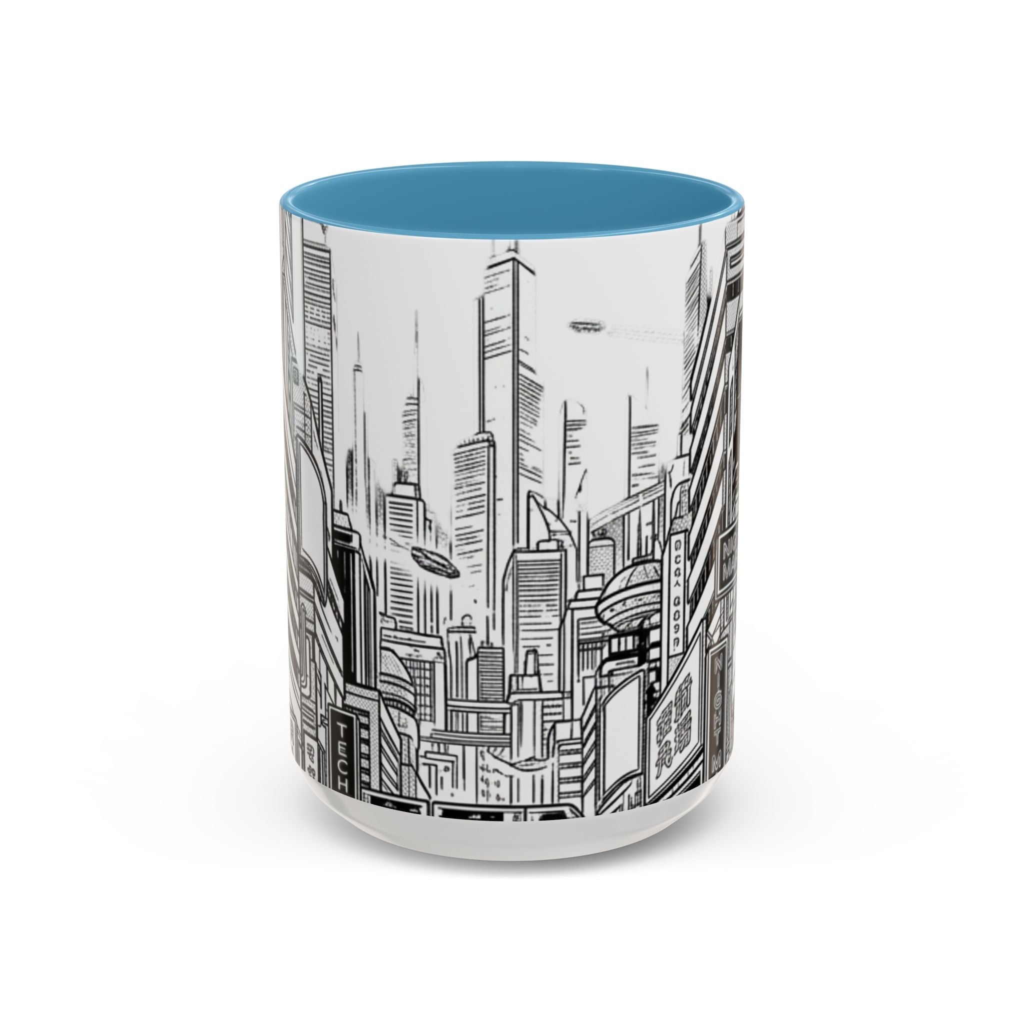 Futuristic Cityscape Accent Coffee Mug — Handle 11/15oz