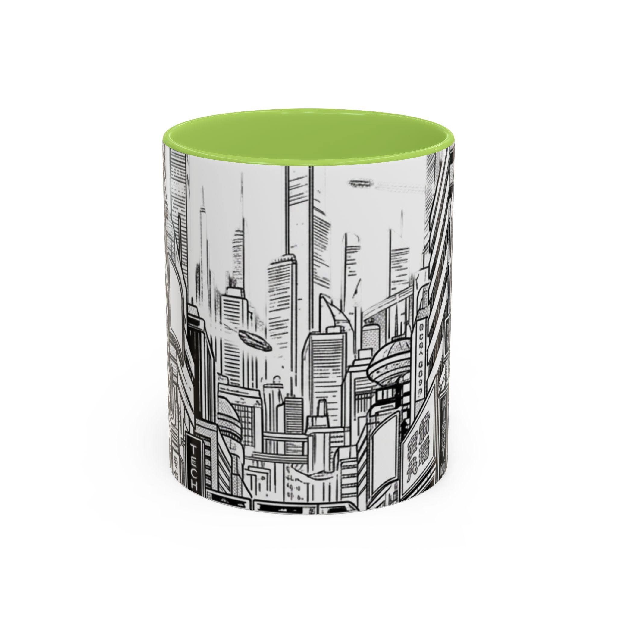 Futuristic Cityscape Accent Coffee Mug — Handle 11/15oz