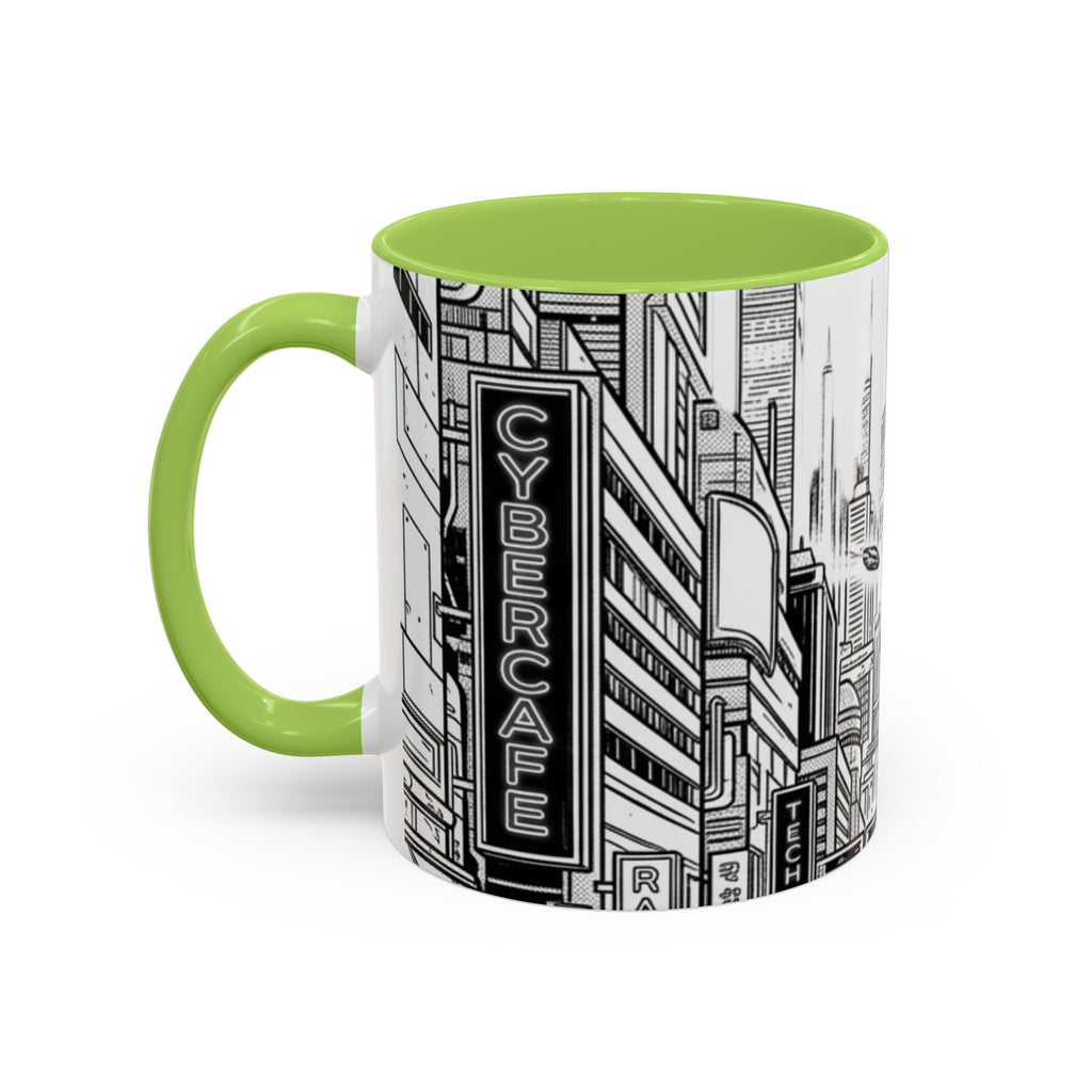 Futuristic Cityscape Accent Coffee Mug — Handle 11/15oz