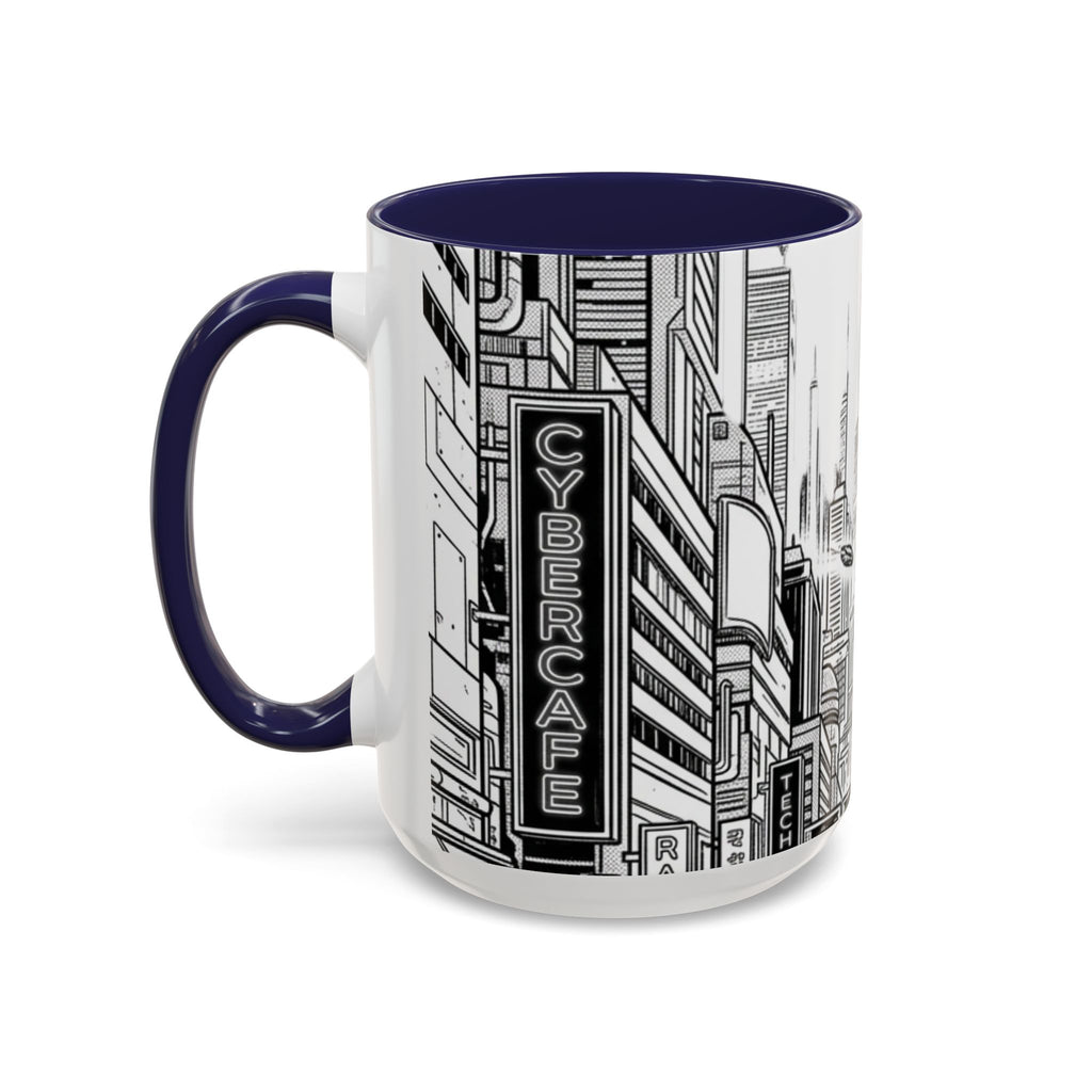 Futuristic Cityscape Accent Coffee Mug — Handle 11/15oz