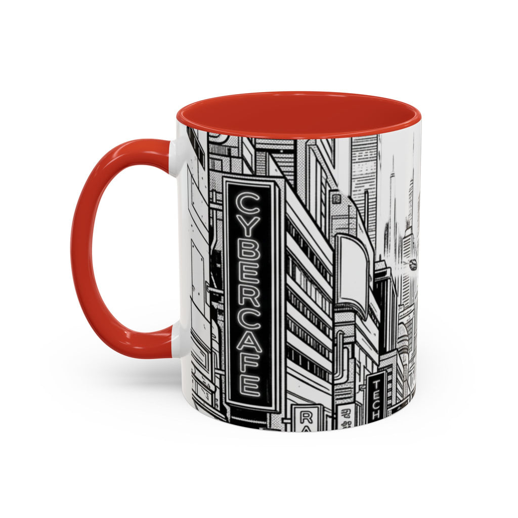 Futuristic Cityscape Accent Coffee Mug — Handle 11/15oz