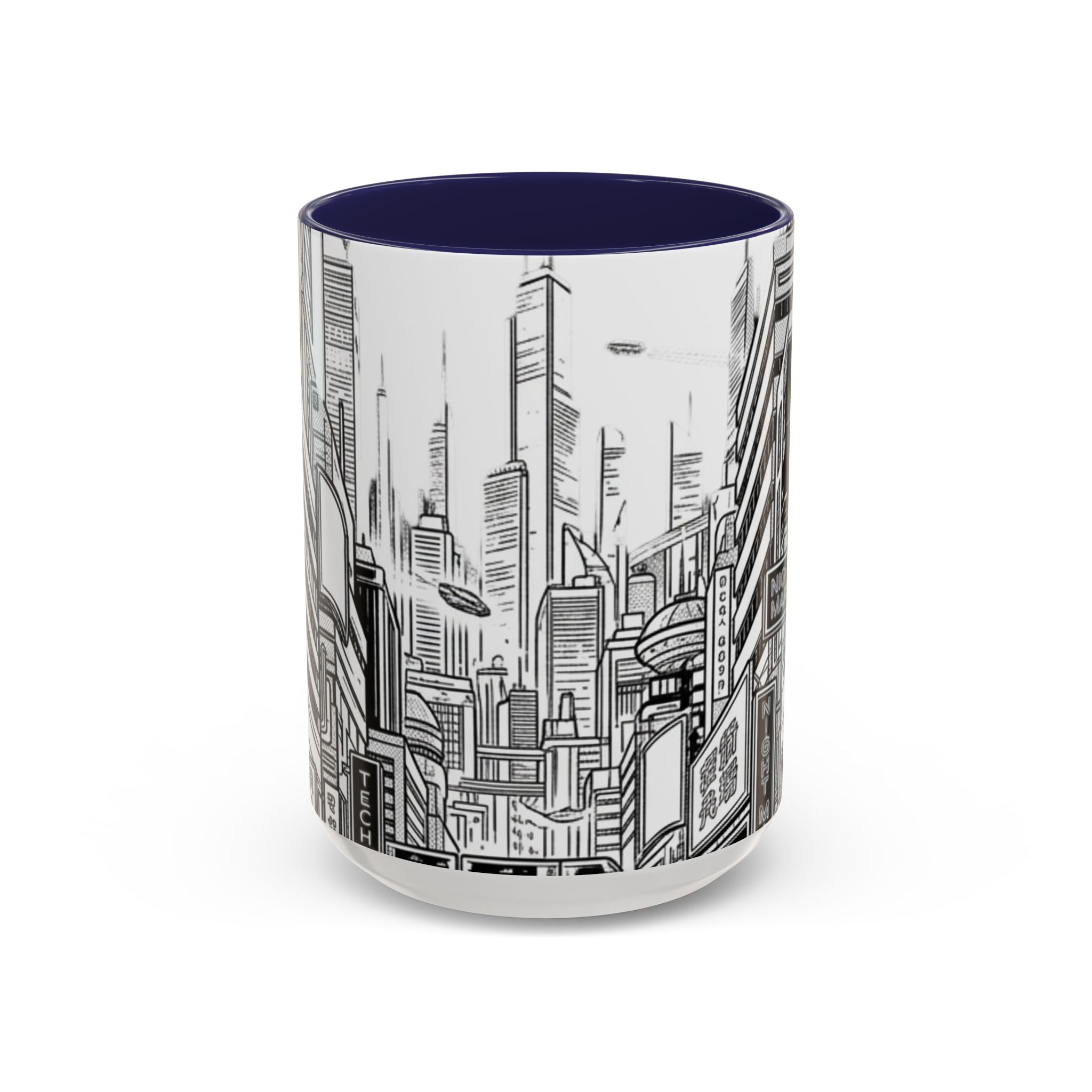 Futuristic Cityscape Accent Coffee Mug — Handle 11/15oz