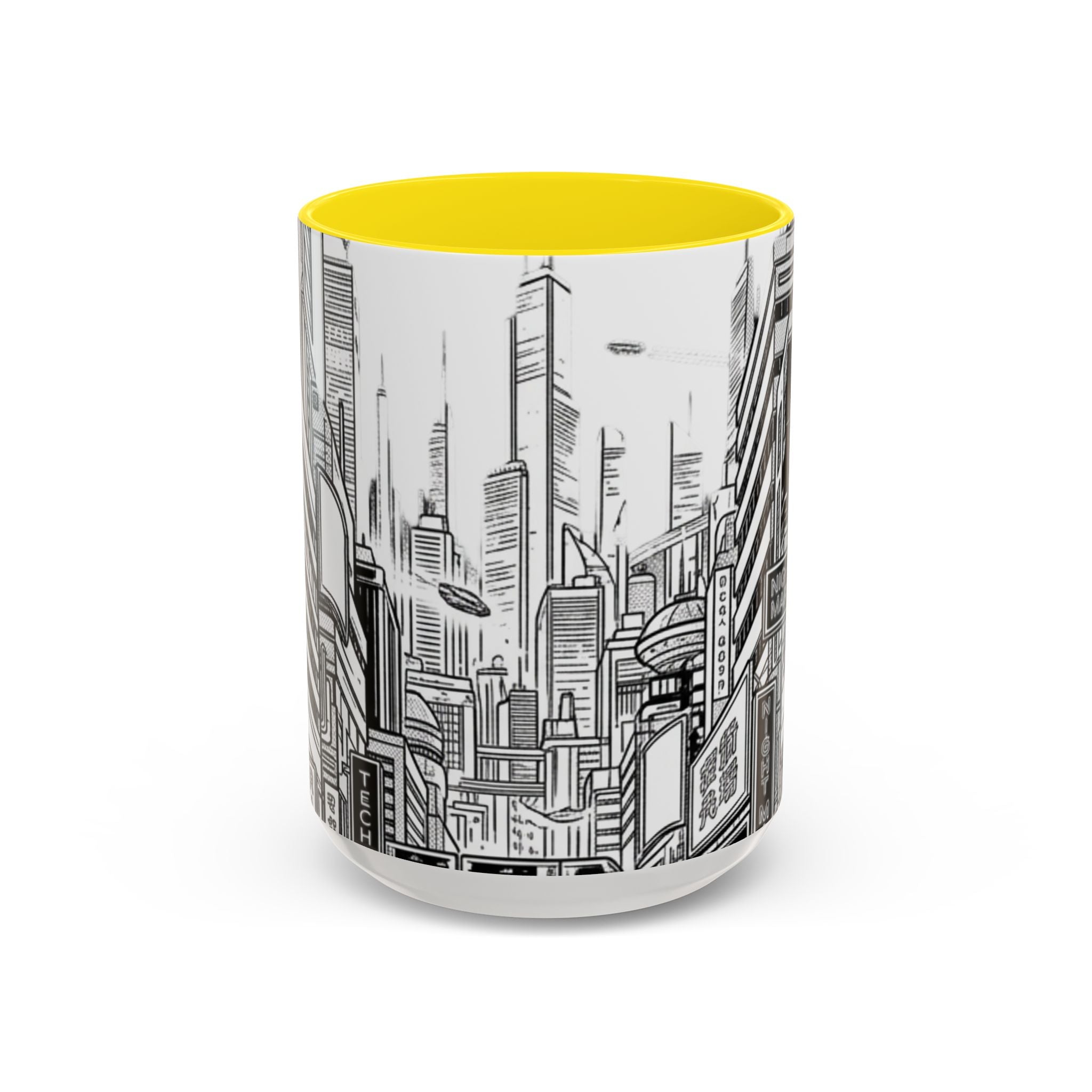 Futuristic Cityscape Accent Coffee Mug — Handle 11/15oz