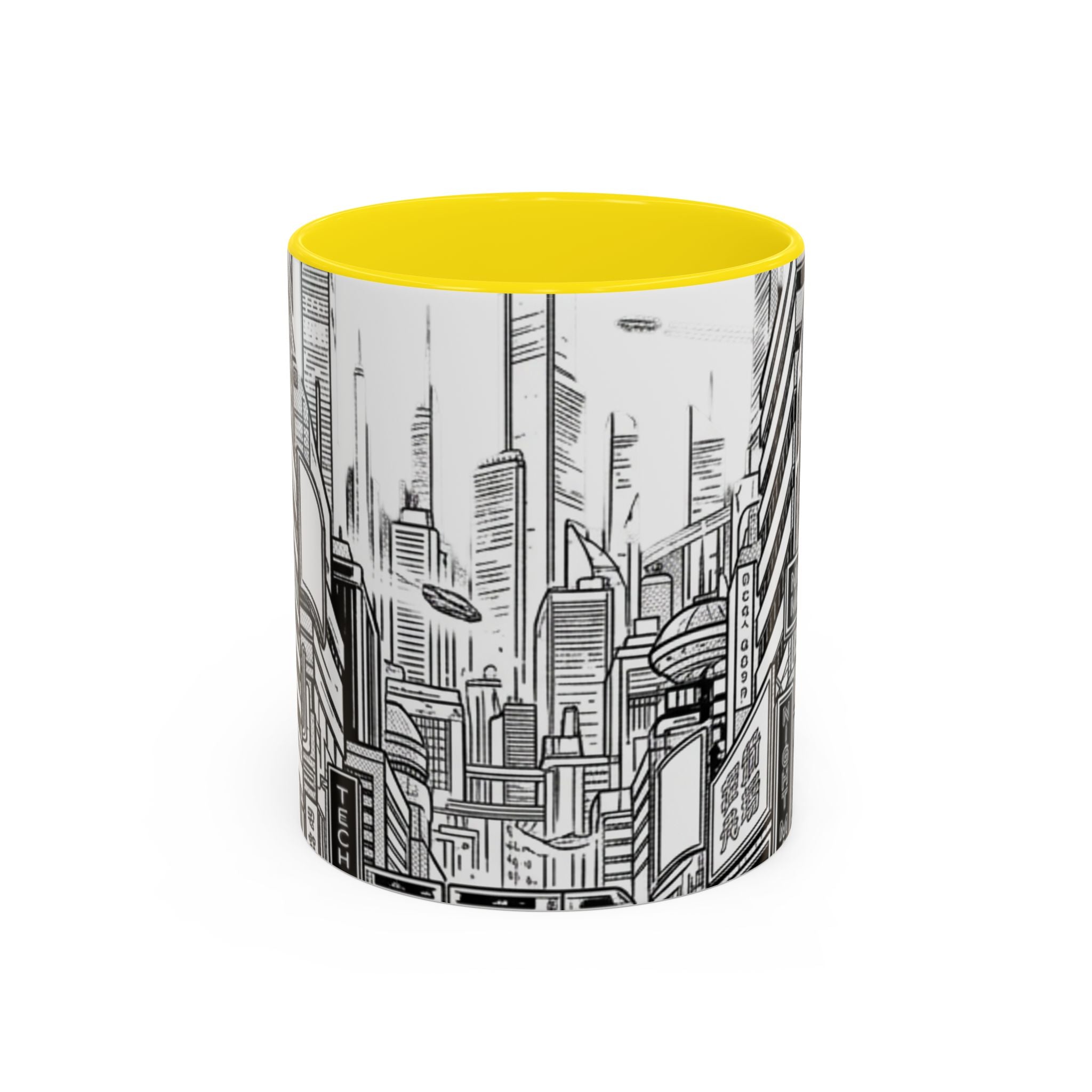 Futuristic Cityscape Accent Coffee Mug — Handle 11/15oz