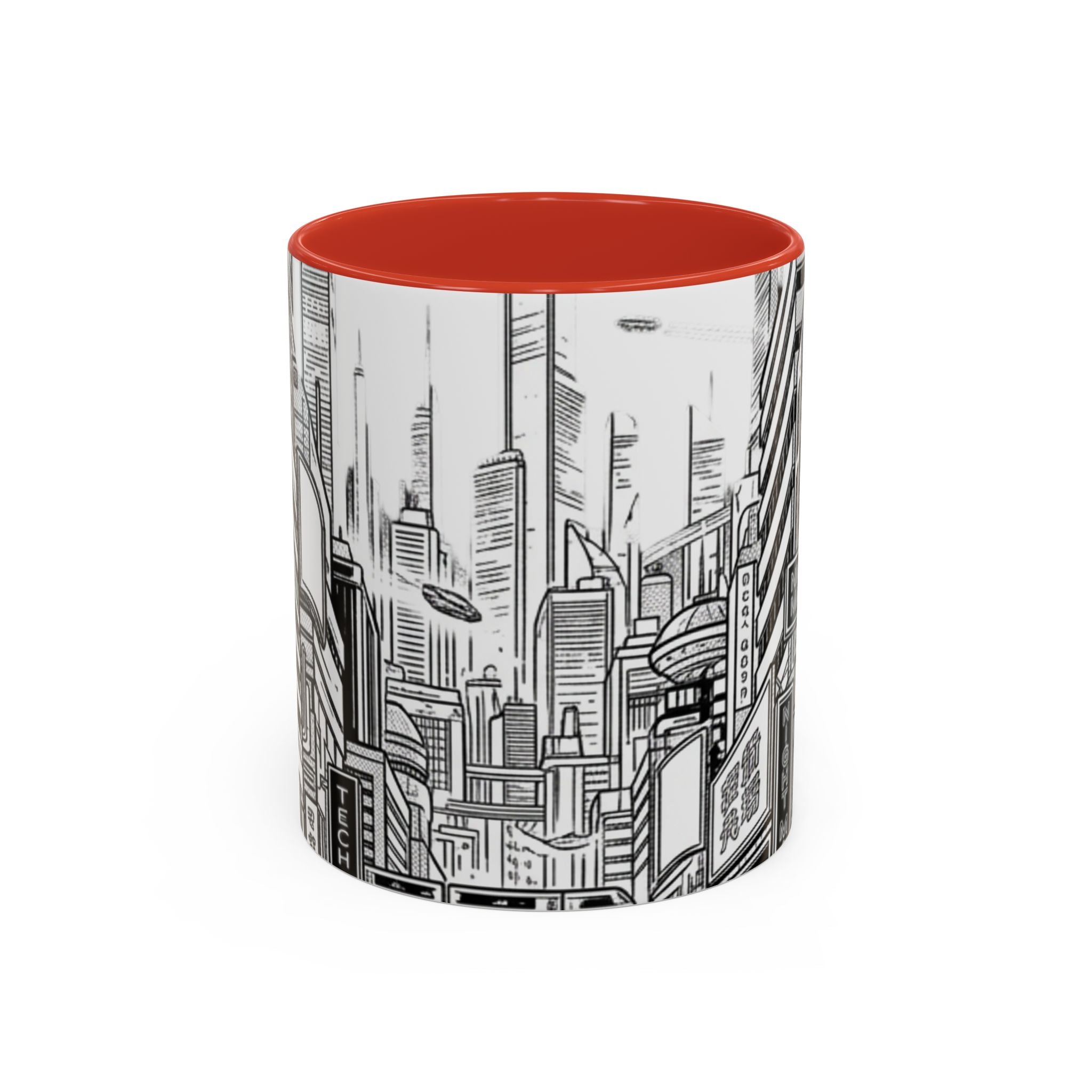 Futuristic Cityscape Accent Coffee Mug — Handle 11/15oz