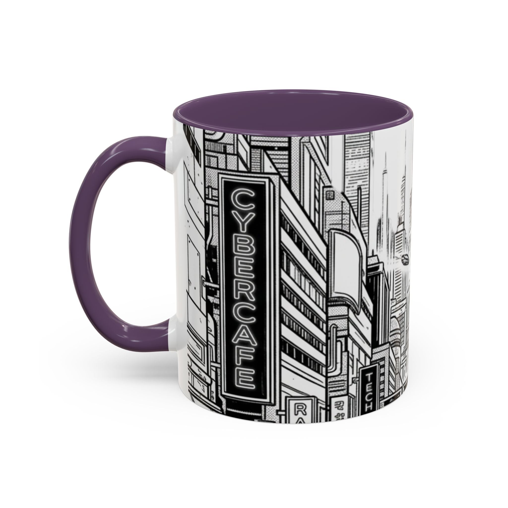 Futuristic Cityscape Accent Coffee Mug — Handle 11/15oz