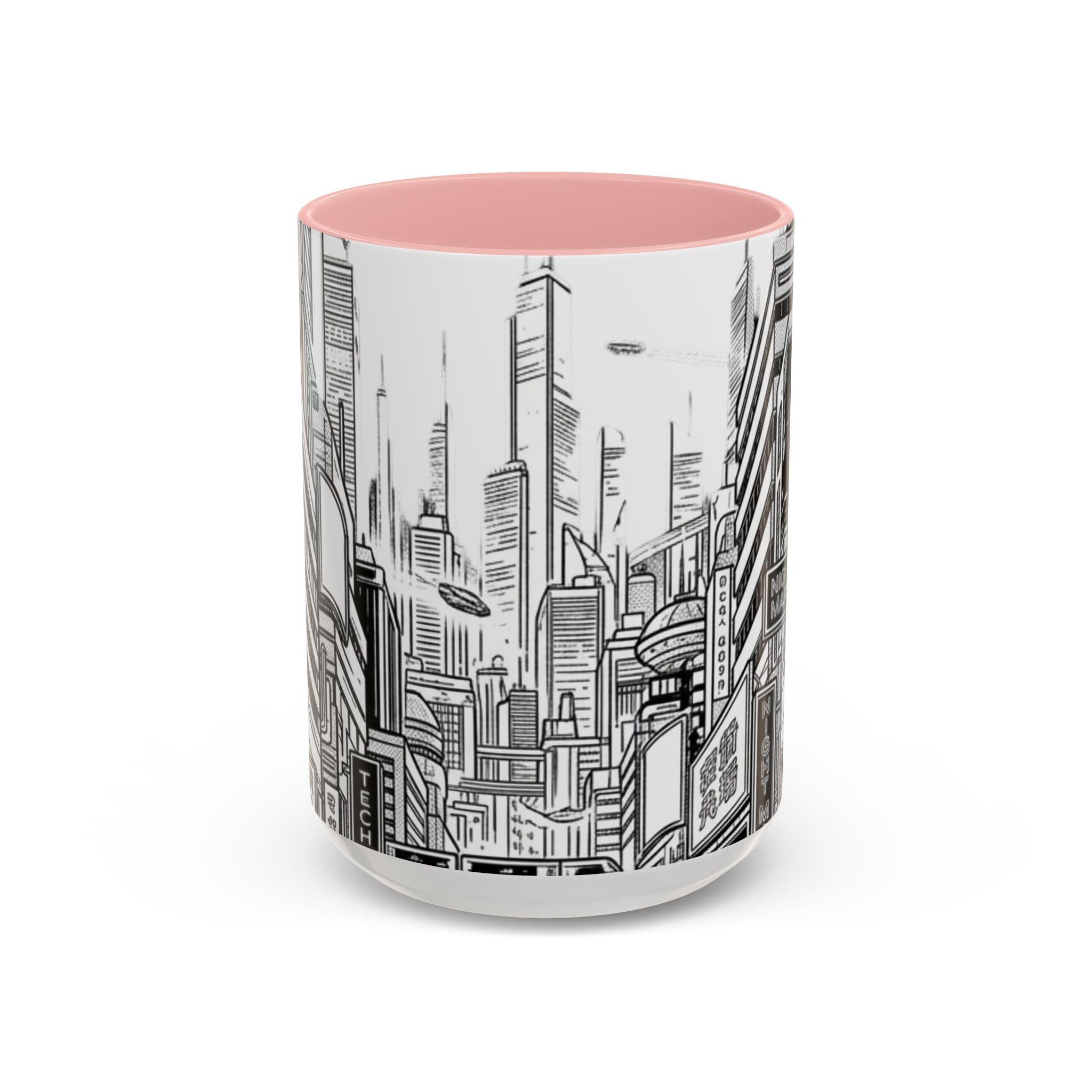 Futuristic Cityscape Accent Coffee Mug — Handle 11/15oz