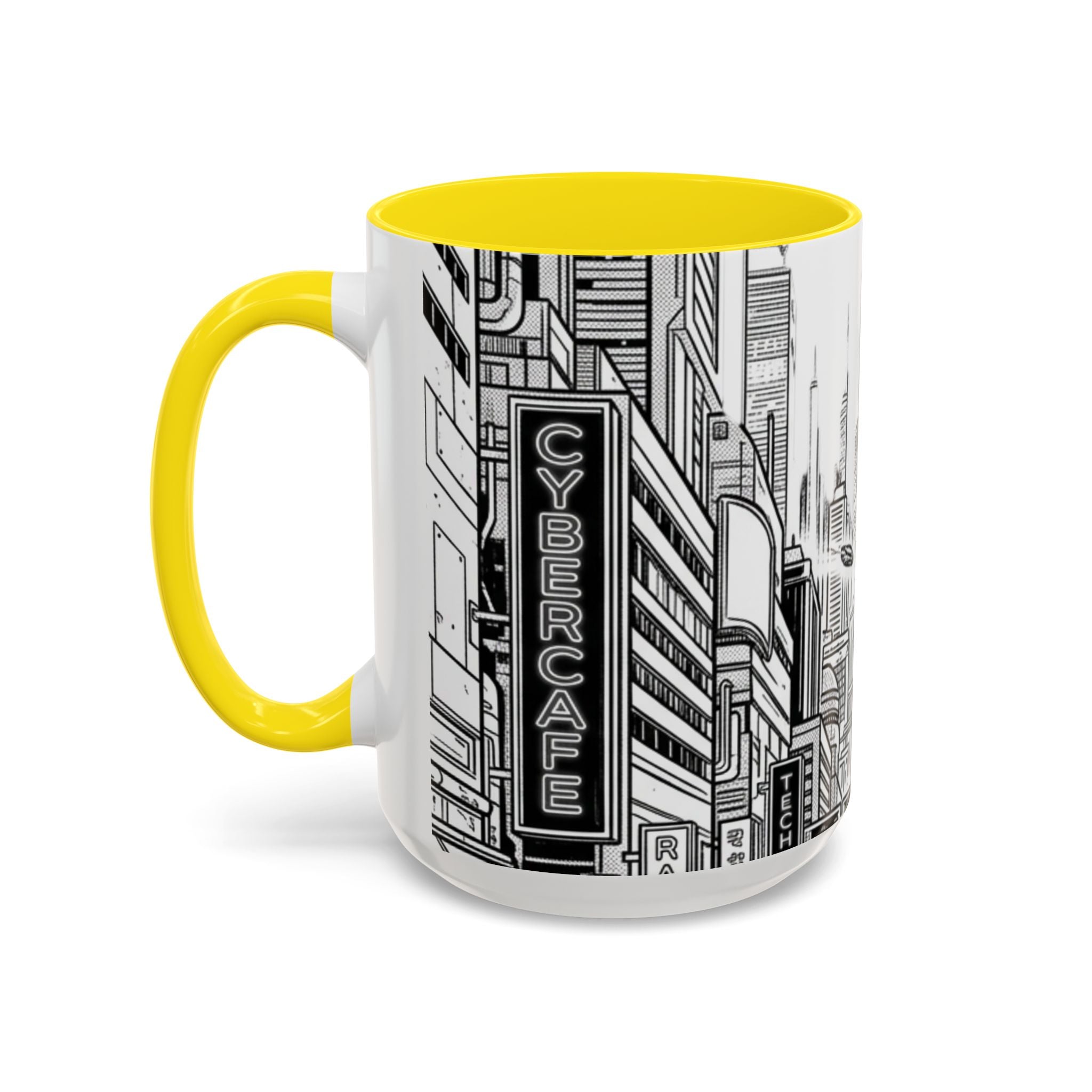 Futuristic Cityscape Accent Coffee Mug — Handle 11/15oz