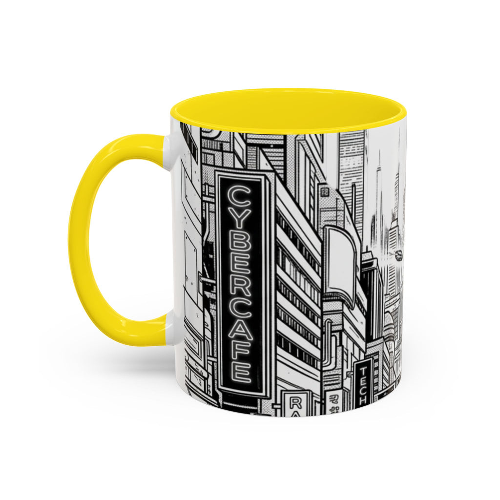 Futuristic Cityscape Accent Coffee Mug — Handle 11/15oz