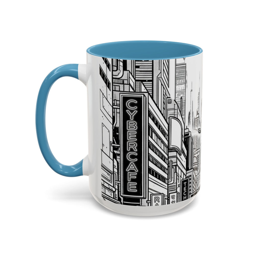 Futuristic Cityscape Accent Coffee Mug — Handle 11/15oz