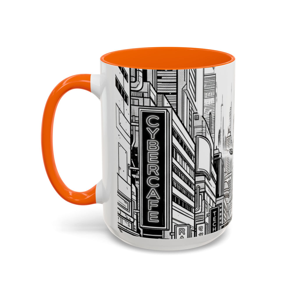Futuristic Cityscape Accent Coffee Mug — Handle 11/15oz