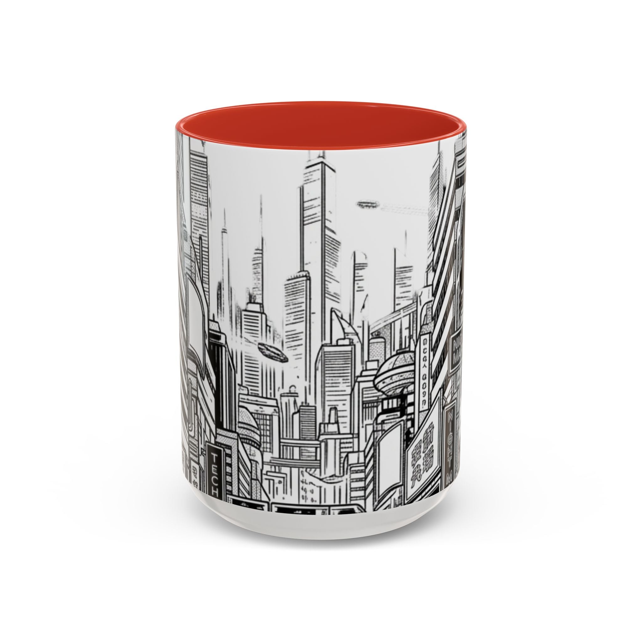 Futuristic Cityscape Accent Coffee Mug — Handle 11/15oz