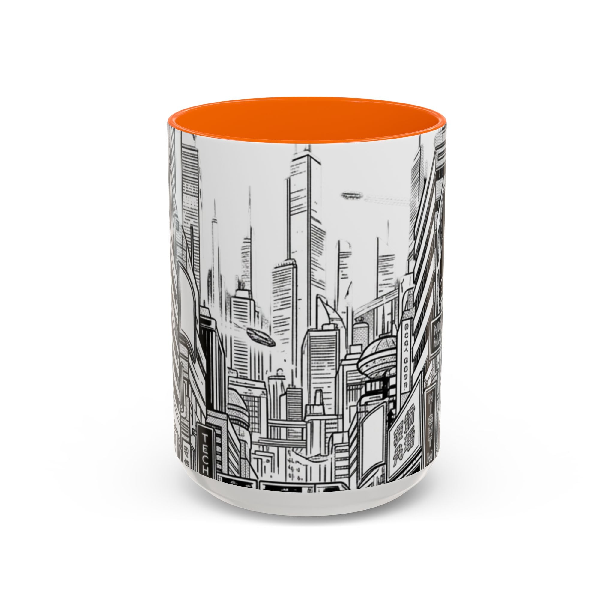 Futuristic Cityscape Accent Coffee Mug — Handle 11/15oz