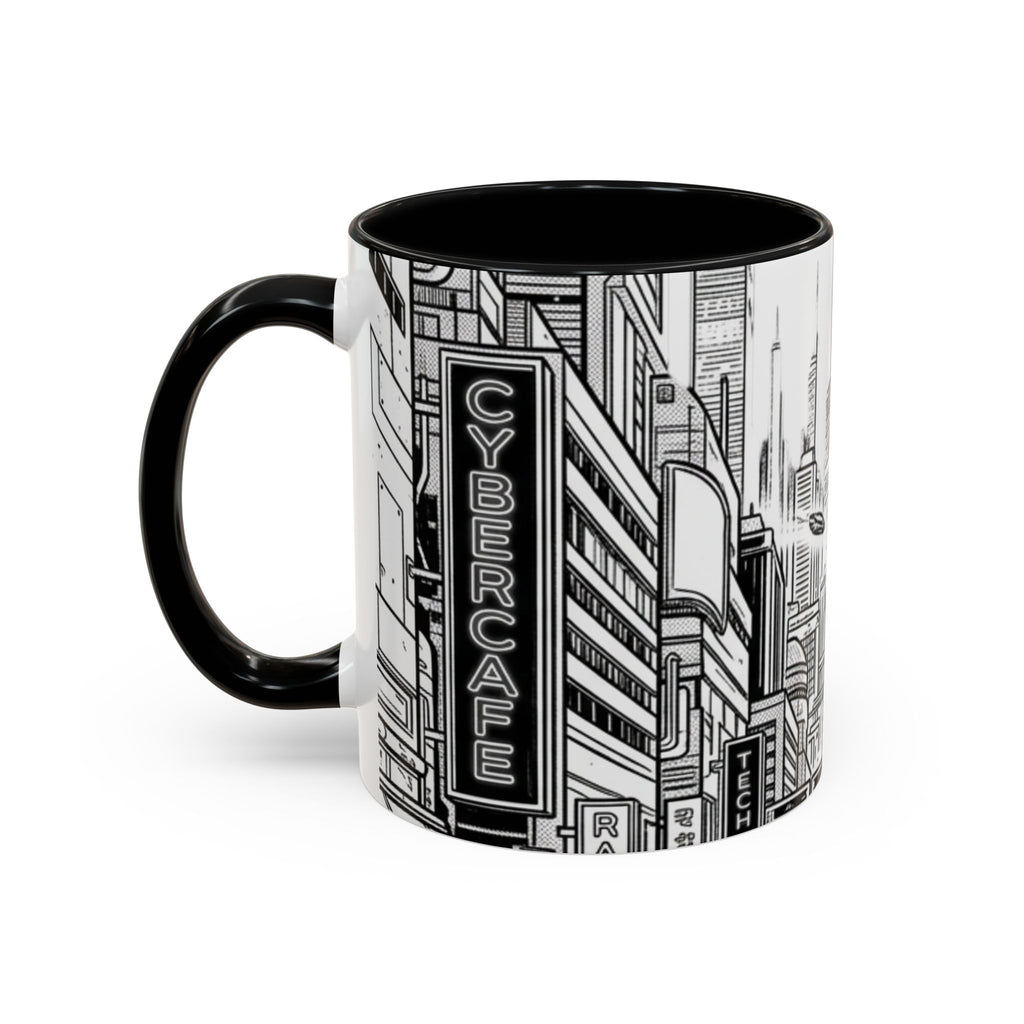 Futuristic Cityscape Accent Coffee Mug — Handle 11/15oz