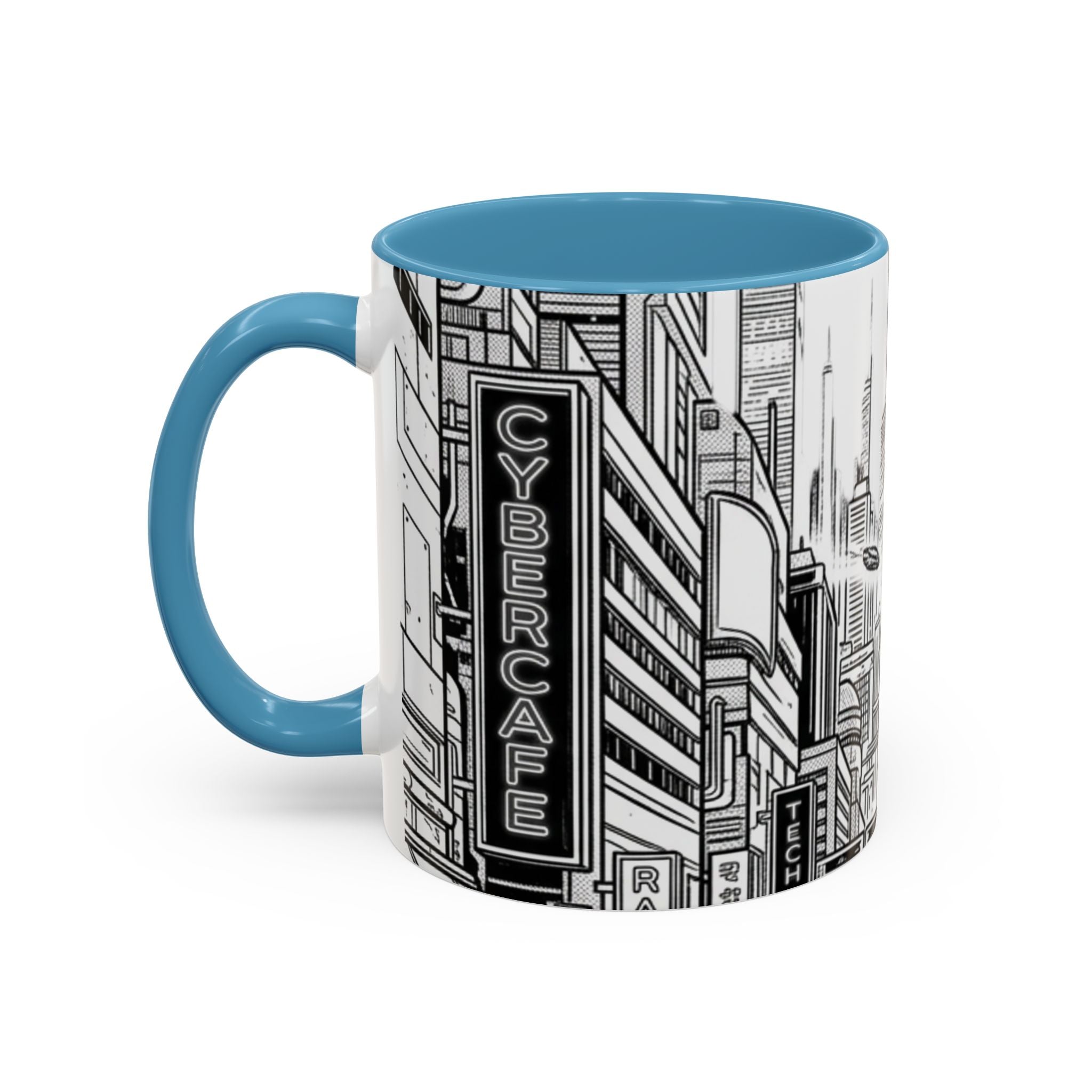 Futuristic Cityscape Accent Coffee Mug — Handle 11/15oz