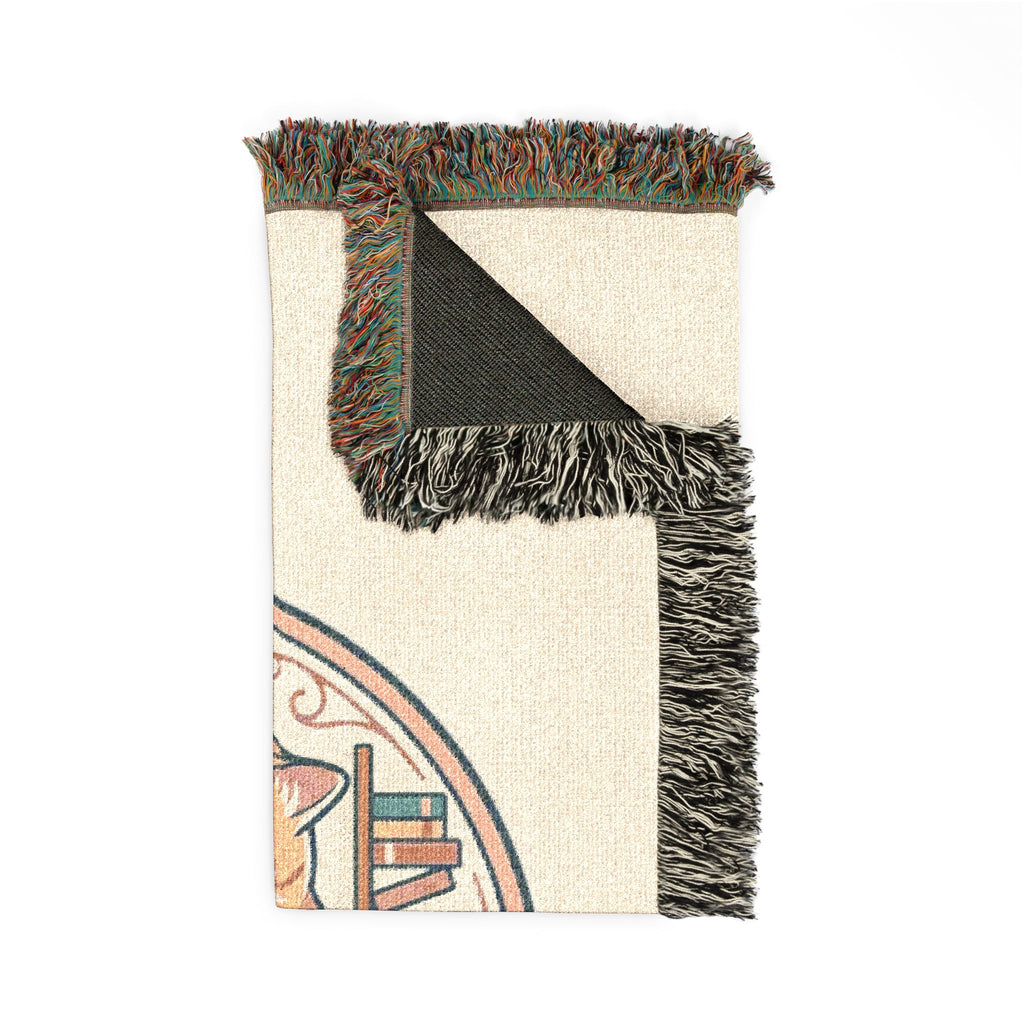 Cat Cozy Woven Blanket – Whimsical Nighttime Woodland Throw