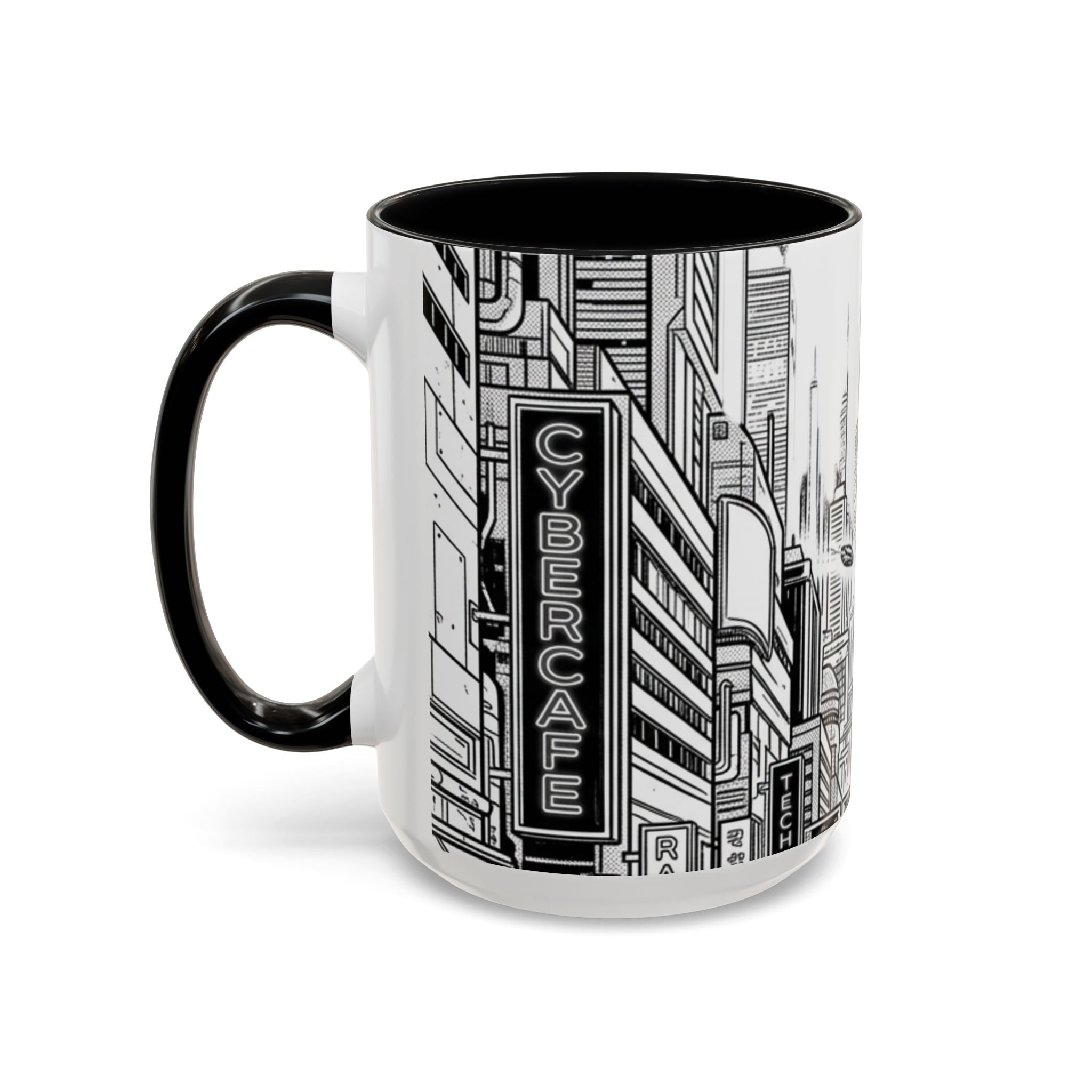 Futuristic Cityscape Accent Coffee Mug — Handle 11/15oz